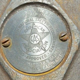 Antique Hercules Cast Iron Copper Coil Hot Water Heater No.  2572,  Gas,  Steampunk 12