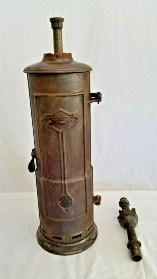 Antique Hercules Cast Iron Copper Coil Hot Water Heater No.  2572,  Gas,  Steampunk