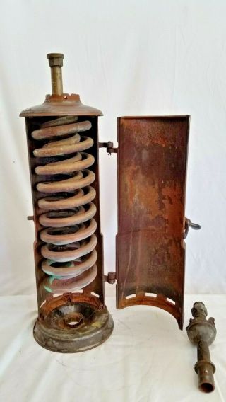 Antique Hercules Cast Iron Copper Coil Hot Water Heater No.  2572,  Gas,  Steampunk 5