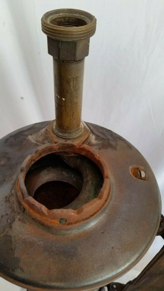 Antique Hercules Cast Iron Copper Coil Hot Water Heater No.  2572,  Gas,  Steampunk 7