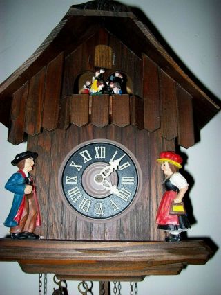 Vintage Black Forest Cuckoo Clock,  Musical Chalet,  1 Day 2