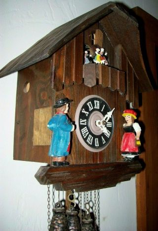 Vintage Black Forest Cuckoo Clock,  Musical Chalet,  1 Day 3