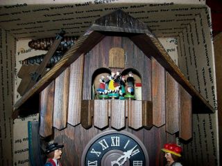 Vintage Black Forest Cuckoo Clock,  Musical Chalet,  1 Day 6