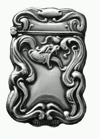 Antique Snake Serpent Sterling Silver Match Safe Vesta Case Roden Brothers