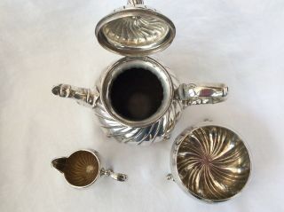 ANTIQUE GERMAN SILVER THREE PIECE TEA SET 3