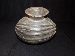 Pre - Columbian Chupicuaro Blackware Gourd Pot,  Mesoamerica