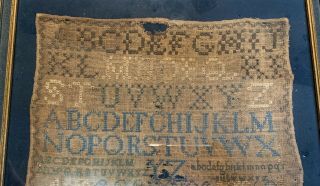 Antique 1832 American Folk Art Primitive Alphabet Sampler Chester County PA 4