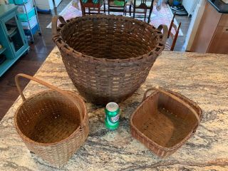 Exceptional 19th Century Shaker Small Gathering Basket