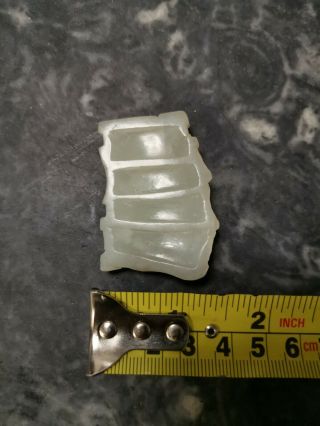 From Old Estate Chinese Qing White Jade Bamboo Ruyi Pendent Asian China 12