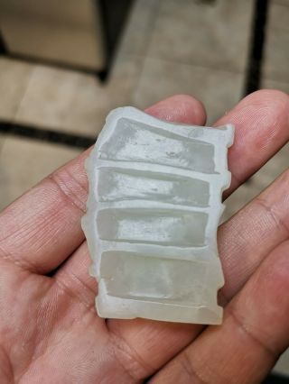 From Old Estate Chinese Qing White Jade Bamboo Ruyi Pendent Asian China 8