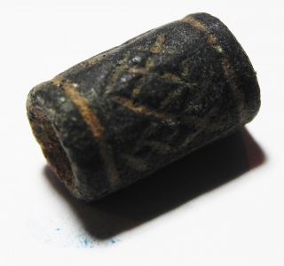 Zurqieh - As8612 - Ancient Holy Land.  Canaanite Stone Cylinder Seal.  1400 B.  C