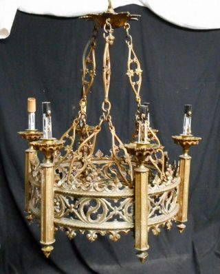 Antique Bronze Gothic Hanging Fixture 6 Lights Quality Castings