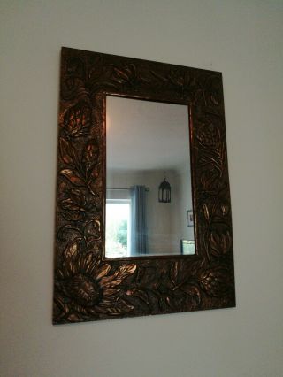 Arts & Crafts Copper Mirror.  Makers mark. 2