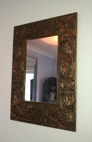 Arts & Crafts Copper Mirror.  Makers mark. 3