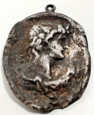 Ancient Antique Roman Silver Pendant 1