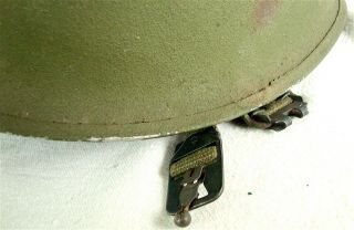 US WW2 M1 Helmet Front Seam Swivel Bale Shell Only W/ Chin Straps & Heat Numbers 9