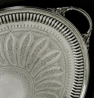 English Sterling Silver Tea Set Tray 1895 William Hutton 6