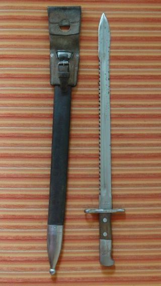 M1914 Swiss Army Sawback Pioneer Bayonet Scabbard,  Waffenfabrik Neuhausen