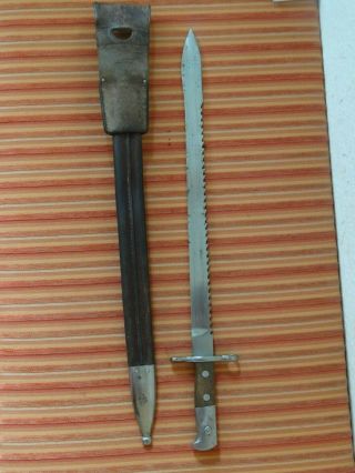 M1914 Swiss Army SAWBACK Pioneer Bayonet Scabbard,  Waffenfabrik Neuhausen 6