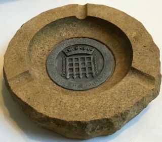 WWII Ashtray Made From Stone & Lead From House of Parliament Bombing 2