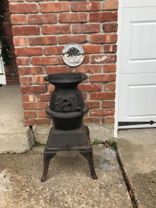 Antique Small Cast Iron Atlanta Stove Pot Belly 60 Coal Wood Stove