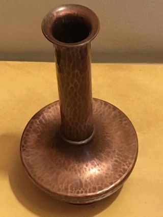 Antique Signed Roycroft American Beauty Hammered Copper Vase 3