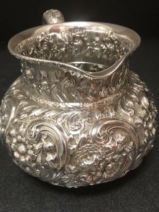 Theodore Starr Sterling Repousse Water Pitcher 8