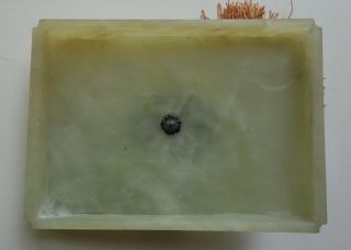 Antique CHINESE JADE BOX w/Carved Jade Insert,  Carnelian Elephant,  Turquoise 10