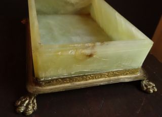 Antique CHINESE JADE BOX w/Carved Jade Insert,  Carnelian Elephant,  Turquoise 8
