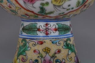 OLD FINE CHINESE FAMILLE ROSE PORCELAIN HIGH BOWL QIANLONG MARKED (E92) 6