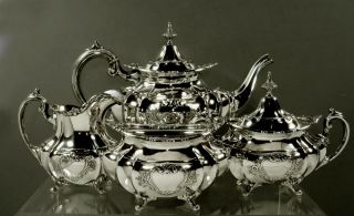 Reed & Barton Sterling Tea Set 1949 Hampton Court - No Mono