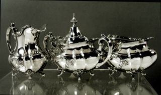 Reed & Barton Sterling Tea Set 1949 Hampton Court - No Mono 4