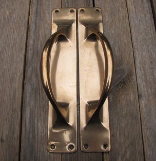 Large Vintage Reclaimed Solid Brass Door Pull Handles 12 