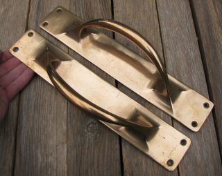 Large Vintage Reclaimed Solid Brass Door Pull Handles 12 