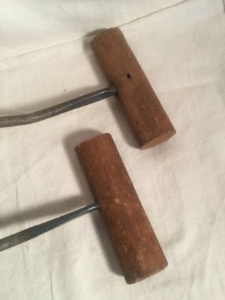 Vintage Antique Primitive Meat ice HAY Bale HOOKS wood handle Farm Barn tool 5
