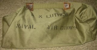 Vintage Wwii Personal Or Gymn Bag,  Named To Carrier Hellcat Pilot