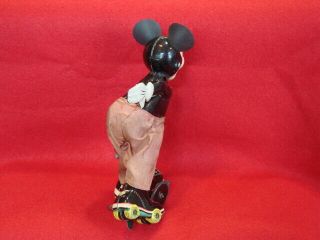 1940s Tin W/U Disney Mickey Mouse Skater - Linemar,  Japan - XLNT - 3