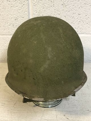 Ww2 Korean 641 M - 1 Us Helmet Swivel Bale Rear Seam Shell Steel Pot Rough Texture