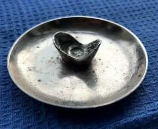 Antique Vintage Old Chinese Nanking Silver? Coin Dish Pin Tray Character Marks