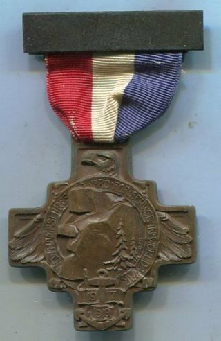 Wwi Hampshire National Guard Service Medal - Maker Marked