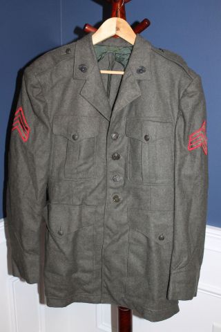 Korean War Era U.  S.  Marine Corps Sgt.  Uniform Jacket W/ega 