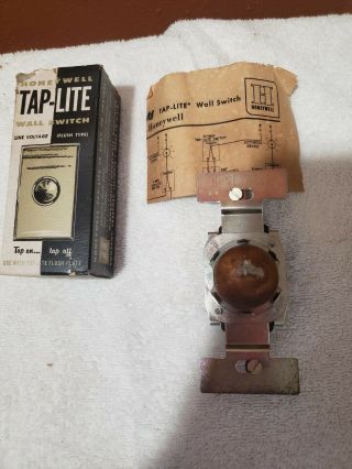 Vintage Honeywell store display Tap - Lite Wall Push Button light switch & covers 7