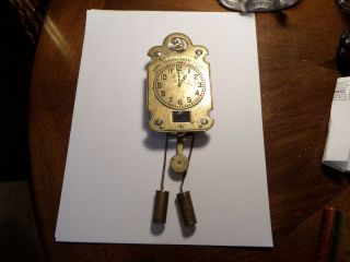 Ca.  1938 Russian / Soviet Union Small Brass Wall Clock With Hammer And Sickle