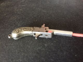 VINTAGE 40 ' s RARE MINIATURE TOY CAP GUN PISTOL FOB KEYCHAIN - LOS ANGELES CAL 4