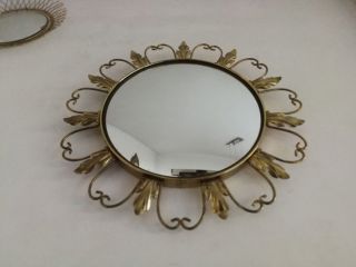 Vintage Mid Century Expo 58 Atomic French Sunburst Starburst Convex Mirror 5