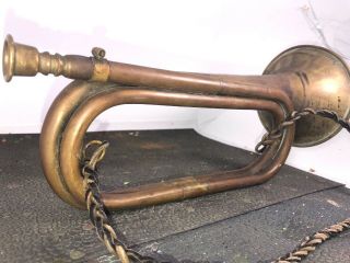 Vintage Military Bugle.  Us Regulation Brass Bugle.  With Mouthpiece.  Calvary Army