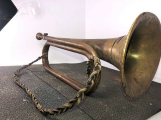 Vintage Military Bugle.  US Regulation Brass Bugle.  with Mouthpiece.  Calvary Army 3