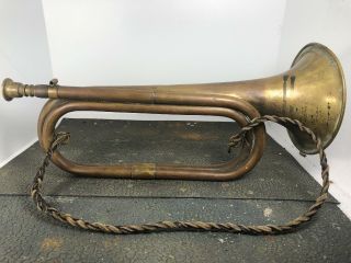 Vintage Military Bugle.  US Regulation Brass Bugle.  with Mouthpiece.  Calvary Army 4