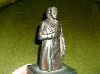 Very Rare Antique 19th C Solid Cast Iron Statesman Figurehead Bust Paperweight