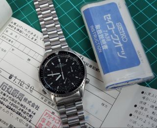 Seiko Speedmaster 7a38 - 6040 Quartz Chronograph w/ Box & Papers 8